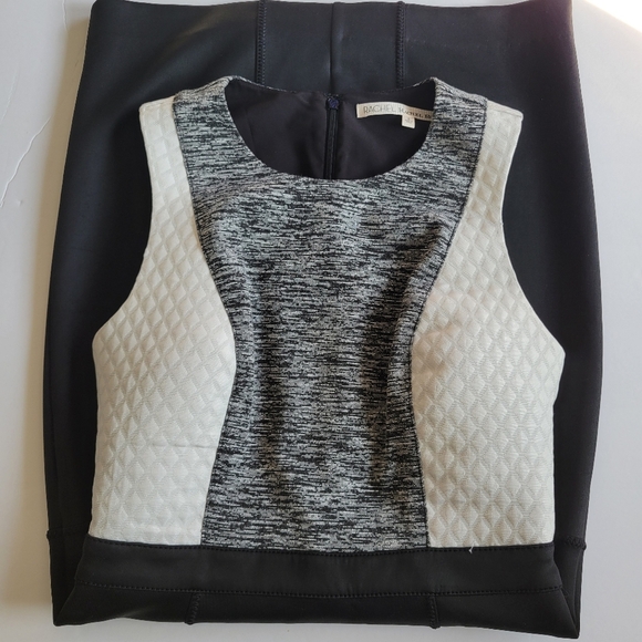 Rachel Roy Colorblock Faux Leather Dress. - Picture 3 of 13